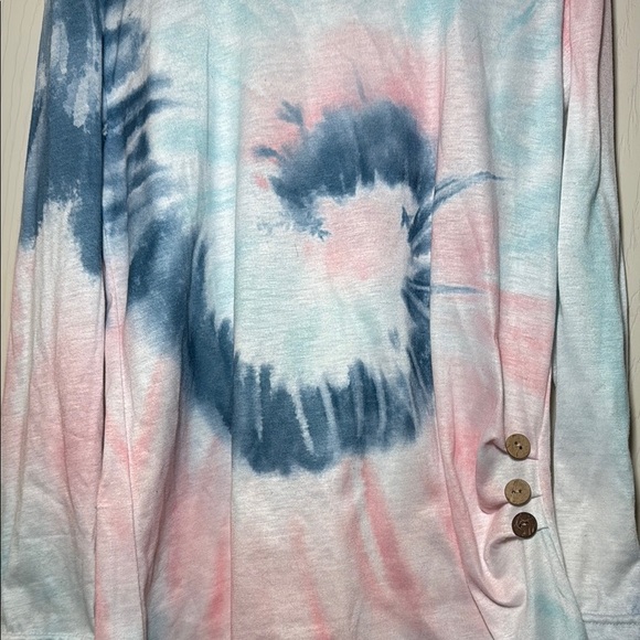 Girls Long Sleeve Tie Dye Tunic with Button Detail Size 5T - Picture 3 of 4